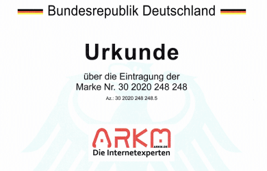 ARKM - Die Internetexperten - Schutzmarke - DPMA München.