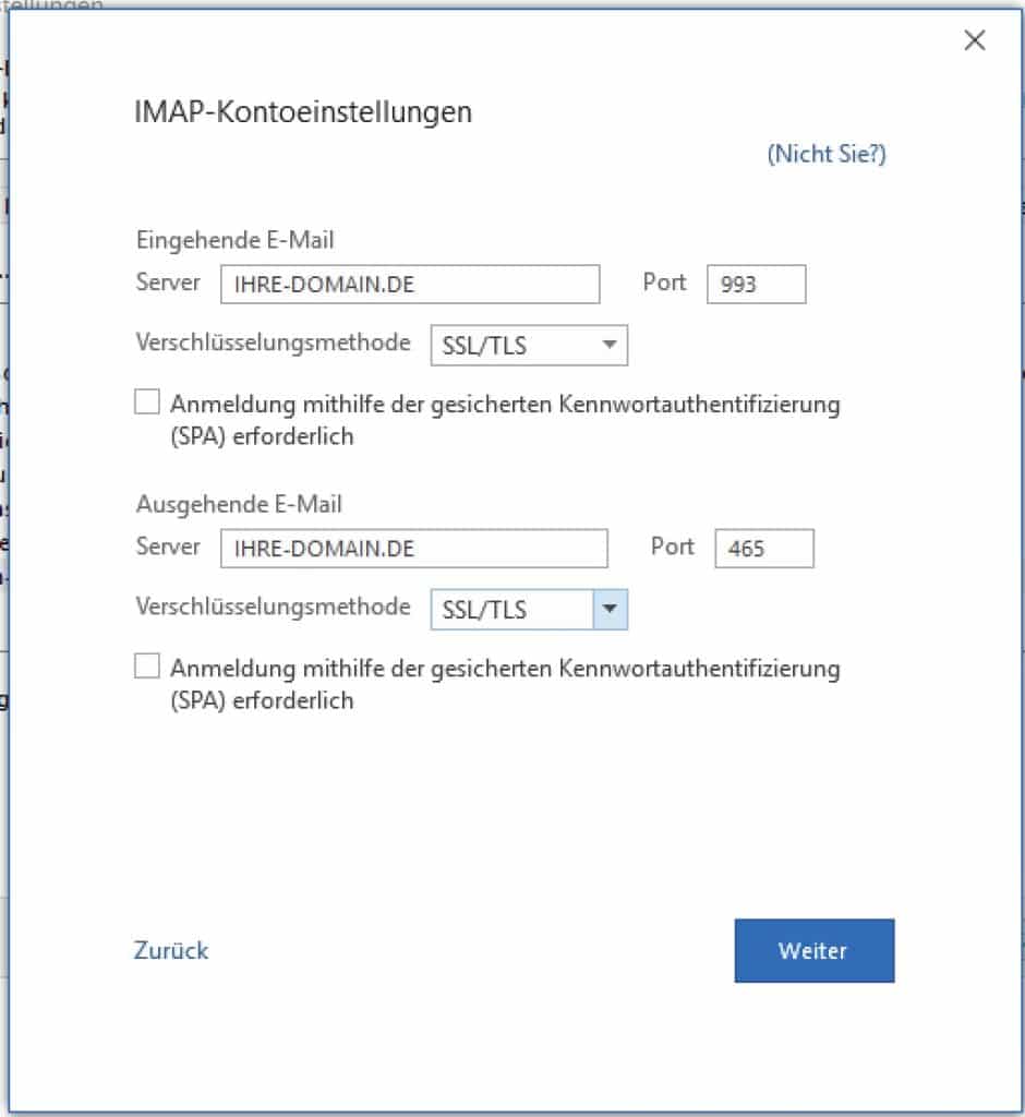 ARKM Webhosting Mailserver-Konfiguration.