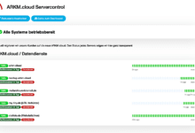 Servercontrol für die Serverinfrastruktur unserer ARKM.cloud.