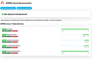 Servercontrol für die Serverinfrastruktur unserer ARKM.cloud.